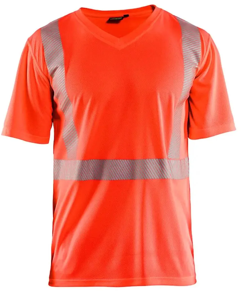 T-shirt met hoge zichtbaarheid, anti-geur en anti-uv Blaklader von Blåkläder, Neonrood – Produktbild