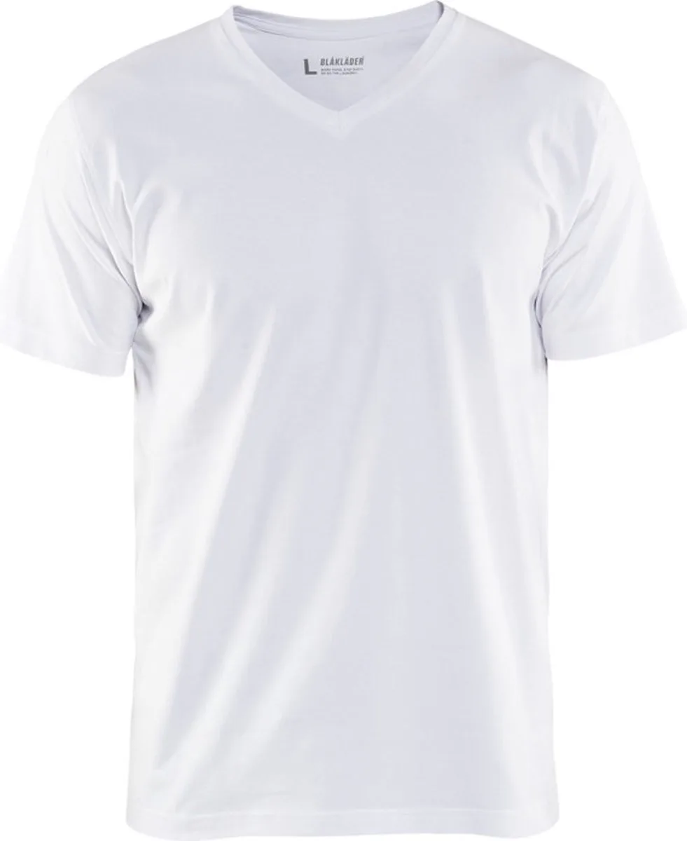 T-Shirt, V-hals 3360-1029 - Wit van Blåkläder, Wit, M – productafbeelding