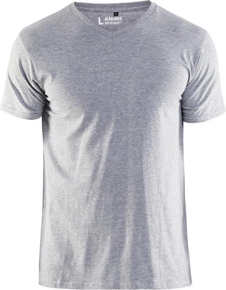 T-Shirt, V-hals 3360-1059 - Grijs Mêlee van Blåkläder, Grijs Mêlee, M – productafbeelding
