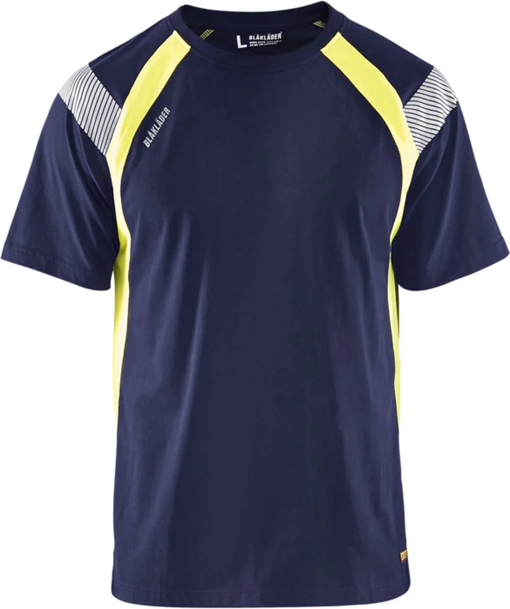 T-shirt Visible 3332-1030 - Marine/High Vis Geel de Blåkläder, Marineblau, Jaune, L – image du produit