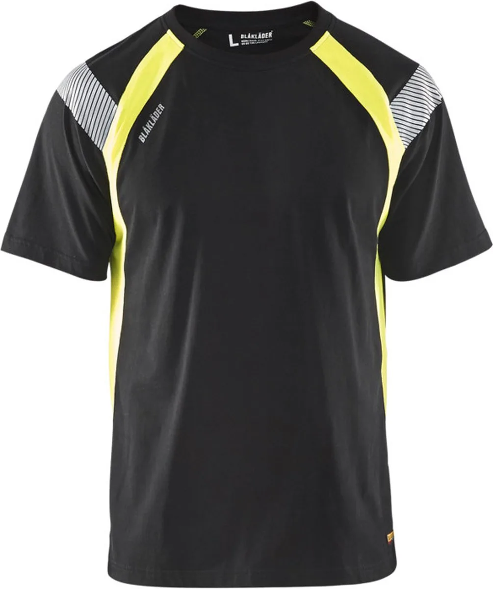 T-shirt Visible 3332-1030 - Zwart/High Vis Geel de Blåkläder, Noir, High Vis Geel, L – image du produit