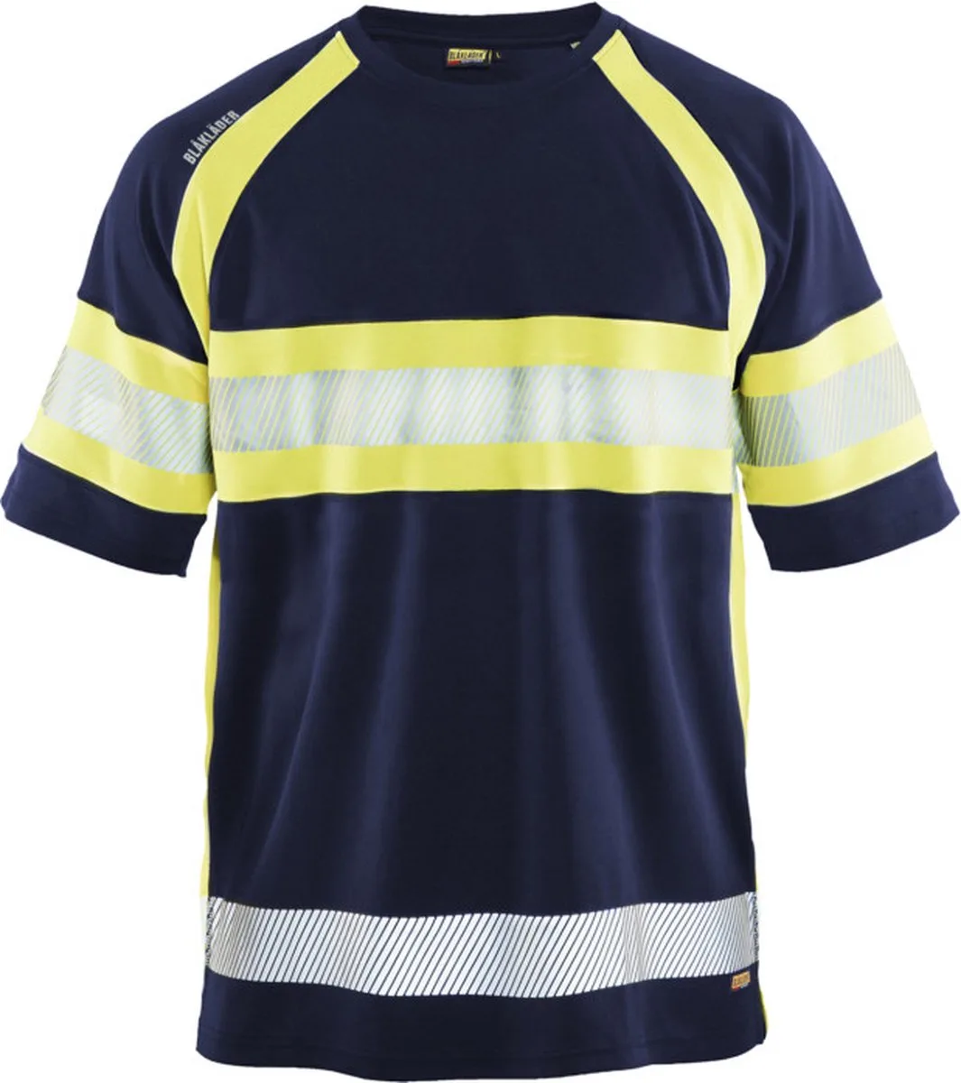 UV-T-shirt High Vis 3337-1051 - Marine/High Vis Geel fra Blåkläder, Marine, High Vis Geel, 6XL – produktbillede