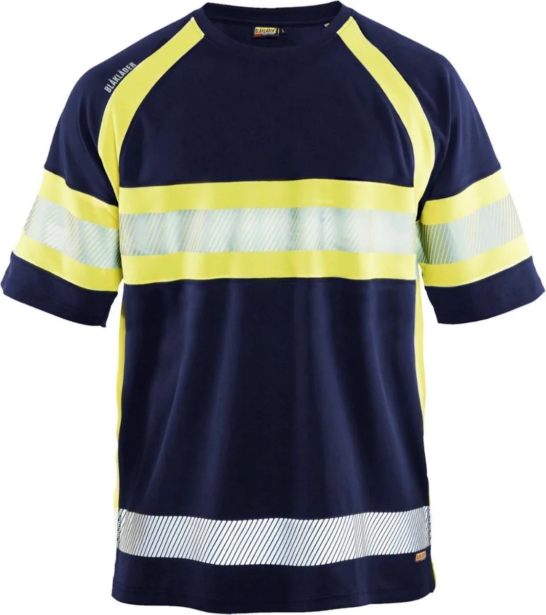 UV-T-shirt High Vis 3337-1051 - Marine/High Vis Geel fra Blåkläder, Marine, High Vis Geel, XL – produktbillede