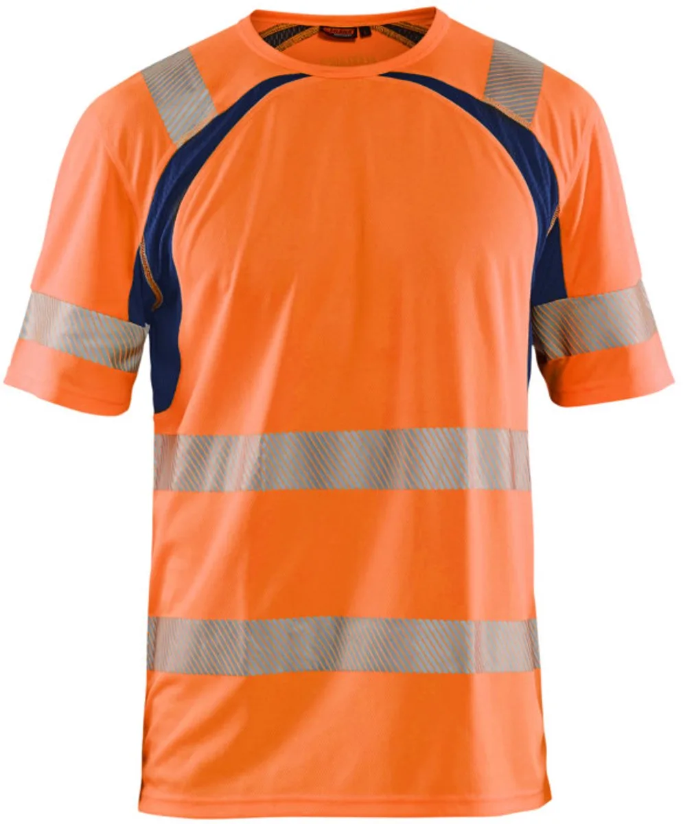 UV-T-shirt High Vis 3397-1013 - High Vis Oranje/Marineblauw by Blåkläder, High Vis Oranje, Marineblauw, M – product image