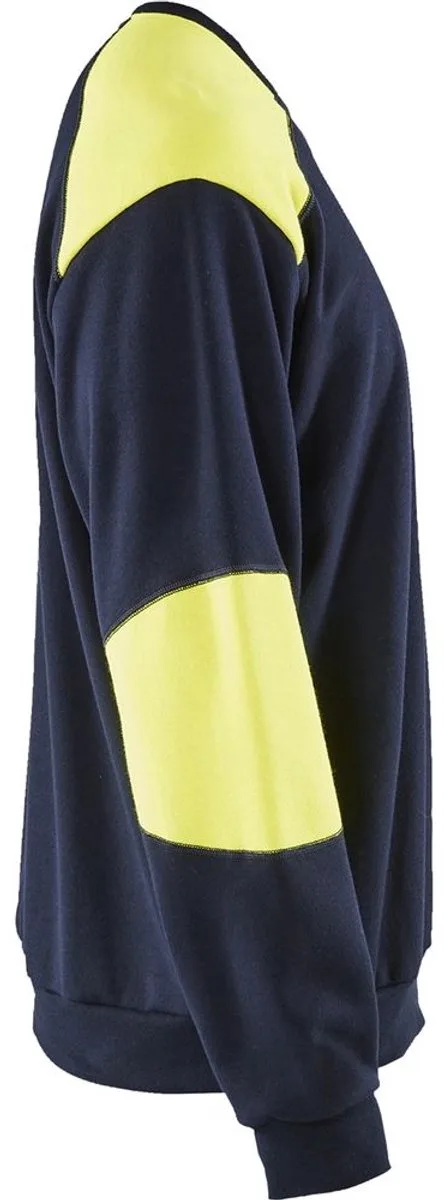 Vlamvertragend sweatshirt 3458-1762 - Marine/High Vis Geel von Blåkläder, Marine, High Vis Geel, M – Produktbild
