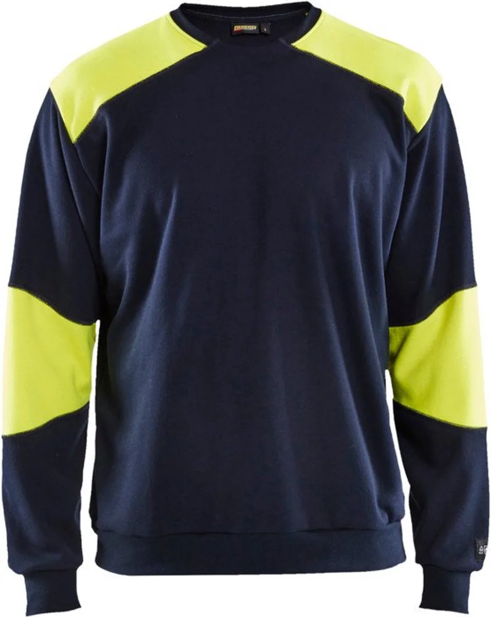Vlamvertragend sweatshirt 3458-1762 - Marine/High Vis Geel de Blåkläder, Marine, High Vis Geel, 4XL – image du produit