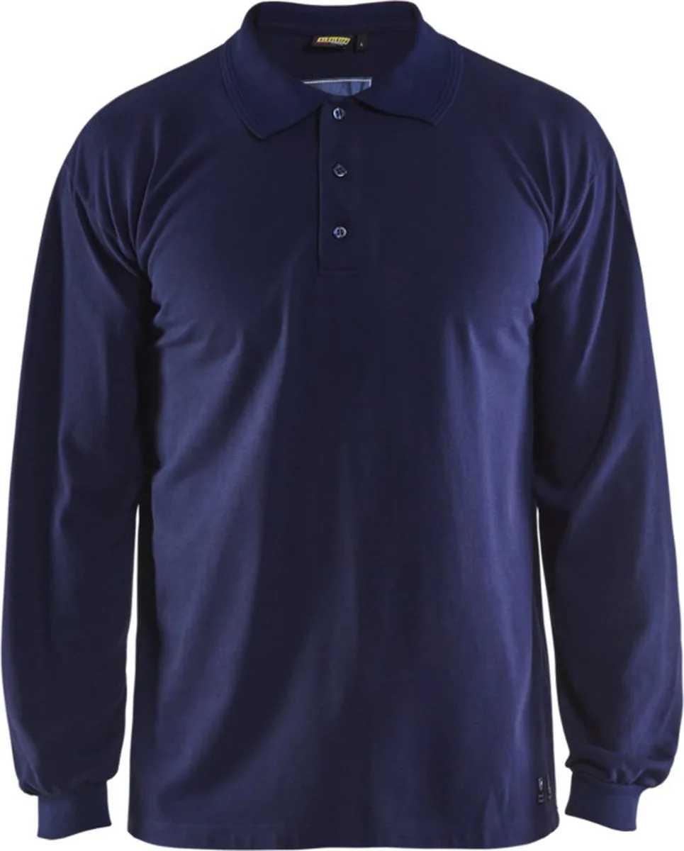 Vlamvertragende polo piqué lange mouw 3374-1726 - Marineblauw fra Blåkläder, Marineblauw, L – produktbillede