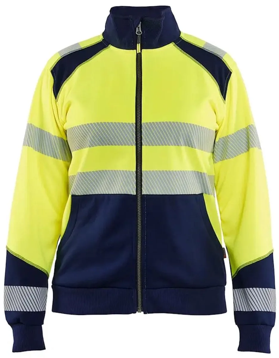 Vrouwen sweatshirt met hoge zichtbaarheid en ritssluiting Blaklader fra Blåkläder, Gul – produktbillede
