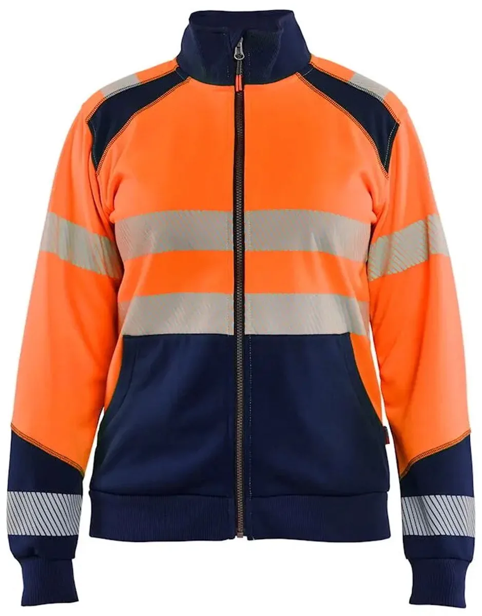 Vrouwen sweatshirt met hoge zichtbaarheid en ritssluiting Blaklader von Blåkläder, Orange – Produktbild