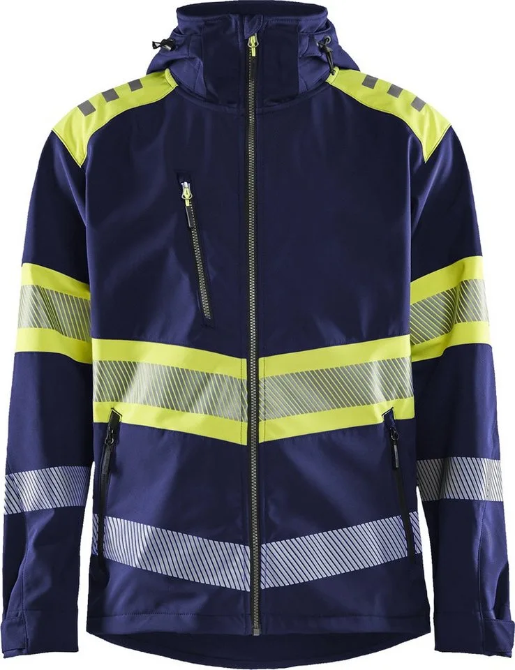 Warnschutz-Shirt High Vis Softshell Jacke van Blåkläder, Blauw, Geel – productafbeelding