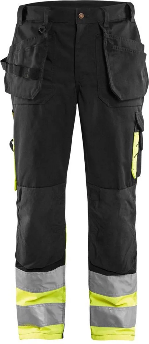 Werkbroek High Vis 1529-1370 - Zwart/High Vis Geel van Blåkläder, Zwart, High Vis Geel, C146 – productafbeelding