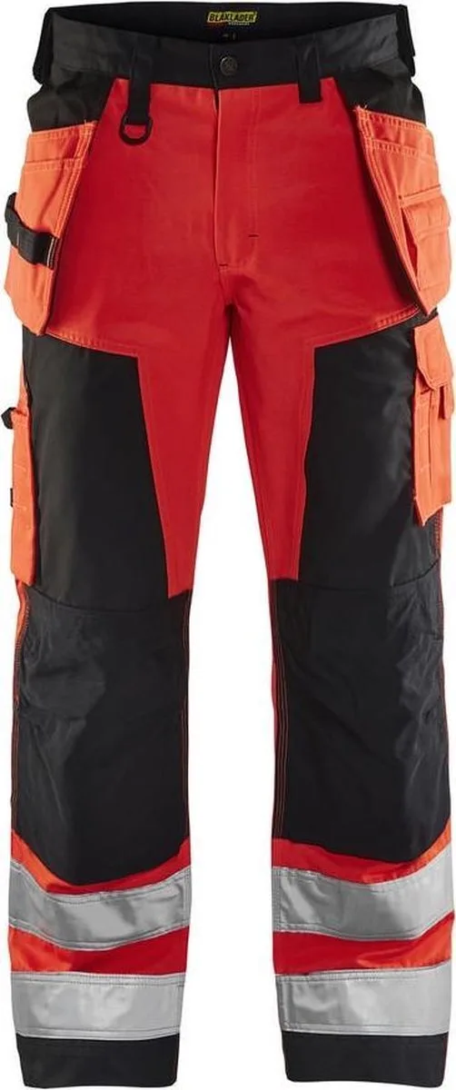 Werkbroek High Vis 1568-1811 - High Vis Rood/Zwart von Blåkläder, Rot, Schwarz, D112 – Produktbild