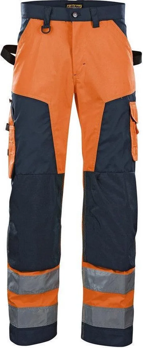Werkbroek High Vis zonder spijkerzakken 1566-1811 - High Vis Oranje/Marineblauw de Blåkläder, High Vis Oranje, Marineblauw, D128 – image du produit