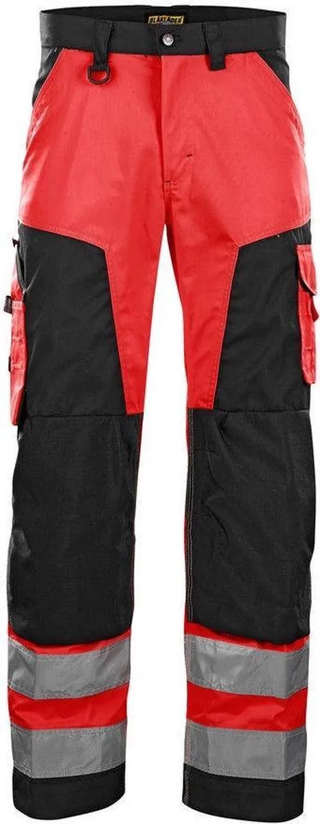 Werkbroek High Vis zonder spijkerzakken 1566-1811 - High Vis Rood/Zwart de Blåkläder, Rouge, Noir, C56 – image du produit