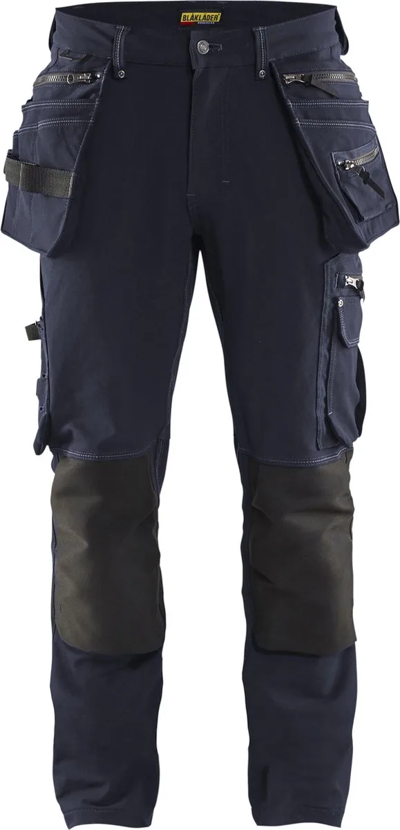 Werkbroek met 4-weg stretch X1900 1998-1644 - Donker marineblauw/Zwart van Blåkläder, Donker marineblauw, Zwart, C156 – productafbeelding