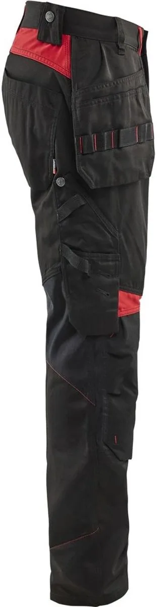Werkbroek met spijkerzakken 1555-1860 - Zwart/Rood by Blåkläder, Black, Red, C50 – product image