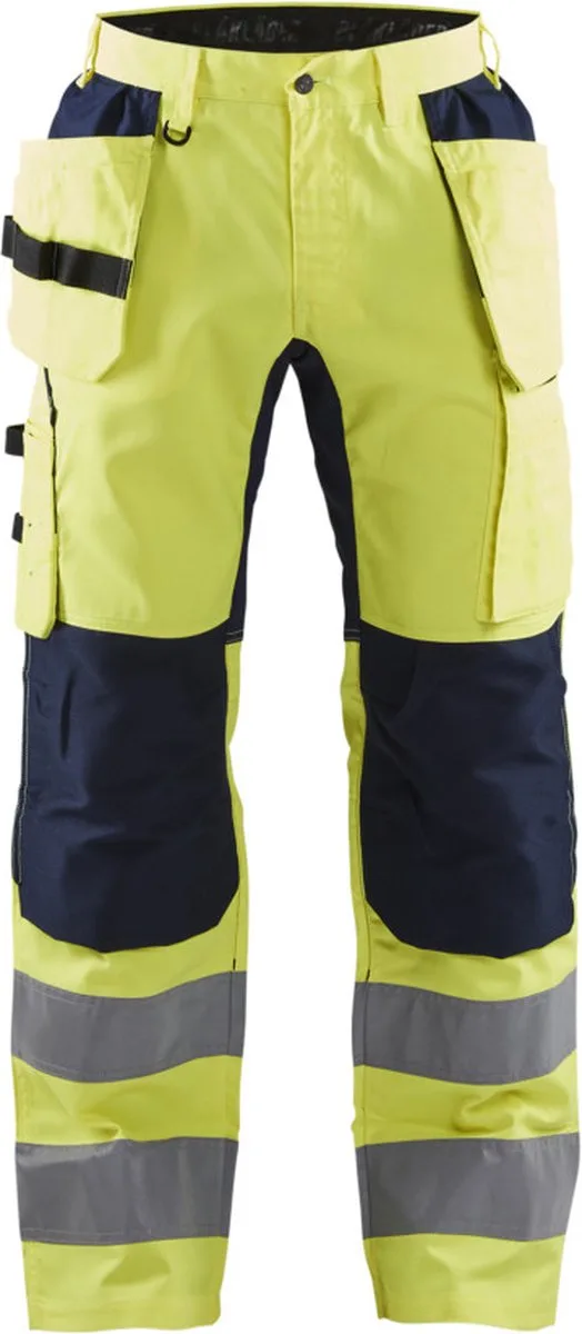 Werkbroek met stretch High Vis 1552-1811 - High Vis Geel/Marineblauw by Blåkläder, High Vis Geel, Marineblauw, D136 – product image