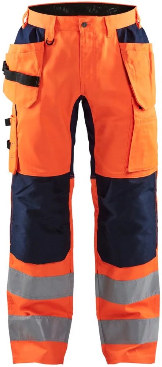 Werkbroek met stretch High Vis 1552-1811 - High Vis Oranje/Marineblauw van Blåkläder, High Vis Oranje, Marineblauw, D84 – productafbeelding