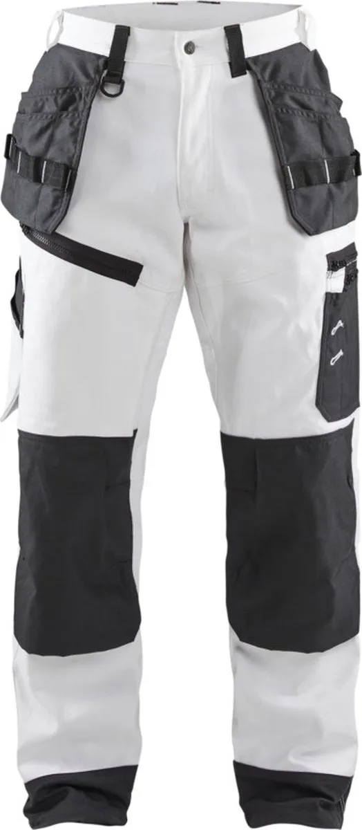 Werkbroek X1500 1510-1210 - Wit/Donkergrijs von Blåkläder, Weiß, Dunkelgrau, D84 – Produktbild