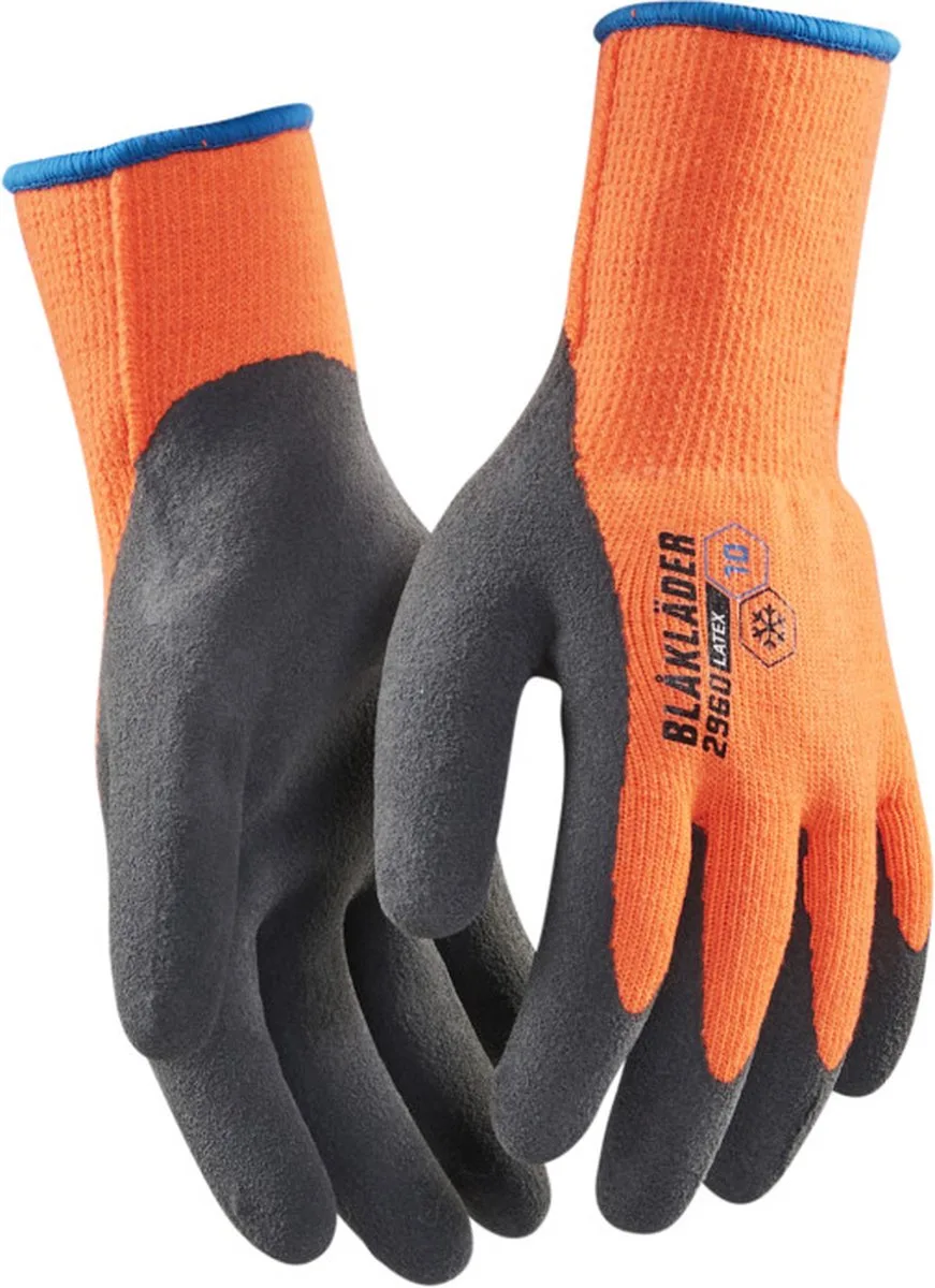 Werkhandschoen Ambacht gevoerd latex gecoat 2960-1450 - 9 von Blåkläder, High Vis Oranje – Produktbild