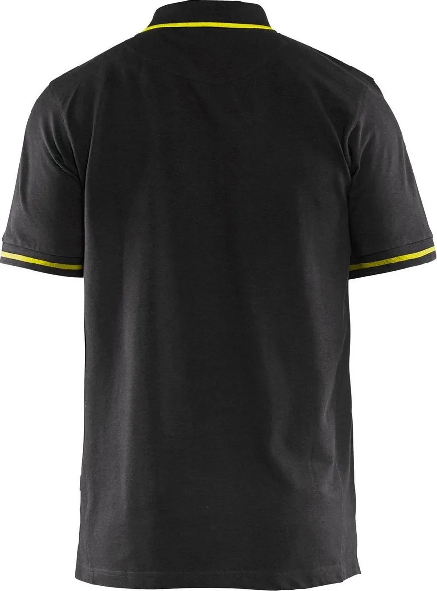 Werkshirt Blåkläder Polo Zwart/Geel fra Blåkläder, Sort, Gul, 4XL – produktbillede