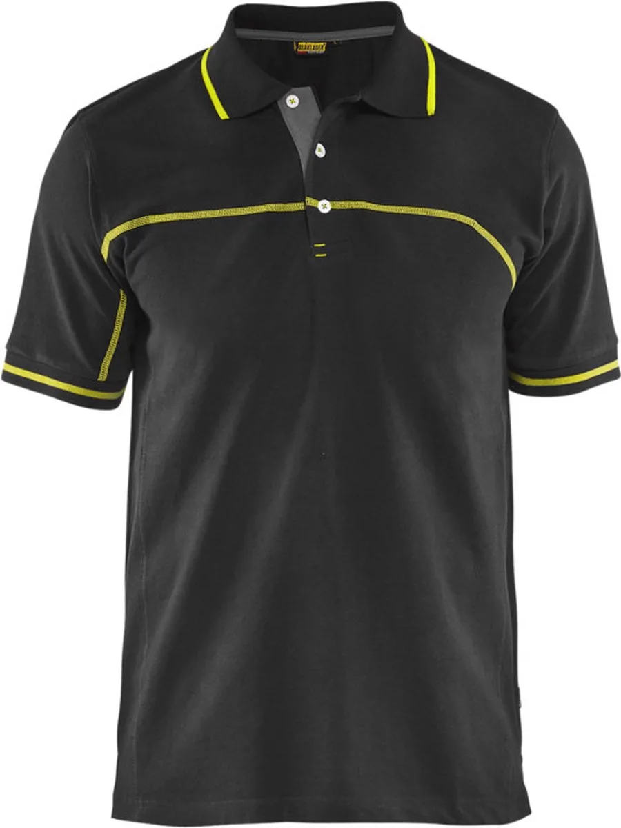 Werkshirt Blåkläder Polo Zwart/Geel van Blåkläder, Zwart, Geel, S – productafbeelding