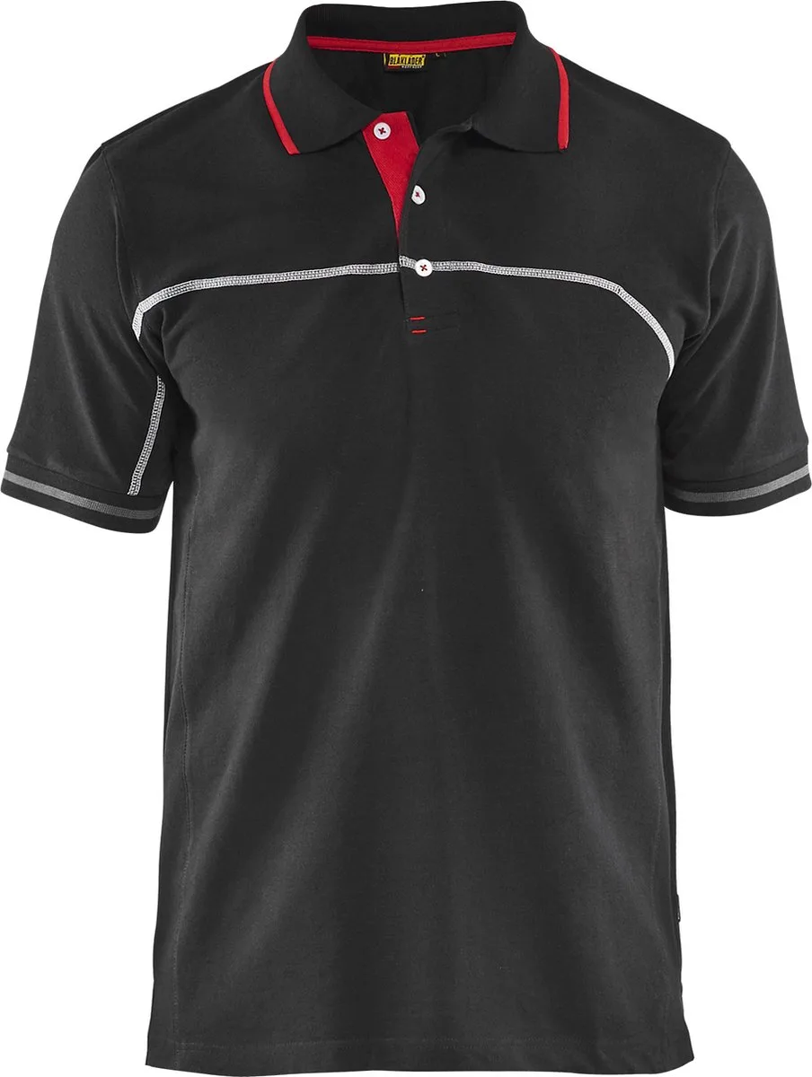 Werkshirt Blåkläder Polo Zwart/Geel fra Blåkläder, Sort, Gul, XS – produktbillede