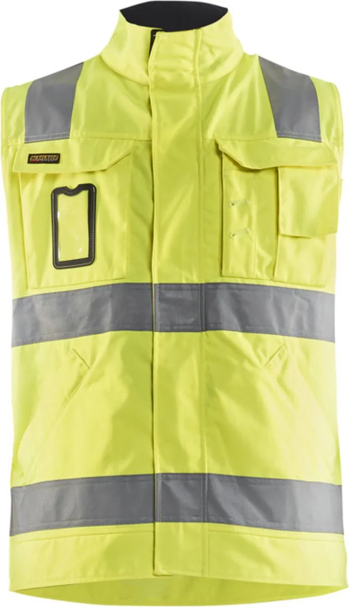 Werkvest. Ongevoerd High Vis 8505-1804 - High Vis Geel/Marineblauw fra Blåkläder, High Vis Geel, Marineblauw, S – produktbillede