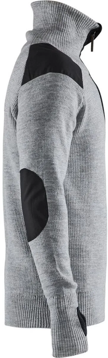 Wollen sweater 4630-1071 - Grijs mêlee/Donkergrijs von Blåkläder, Grijs mêlee, Dunkelgrau, S – Produktbild