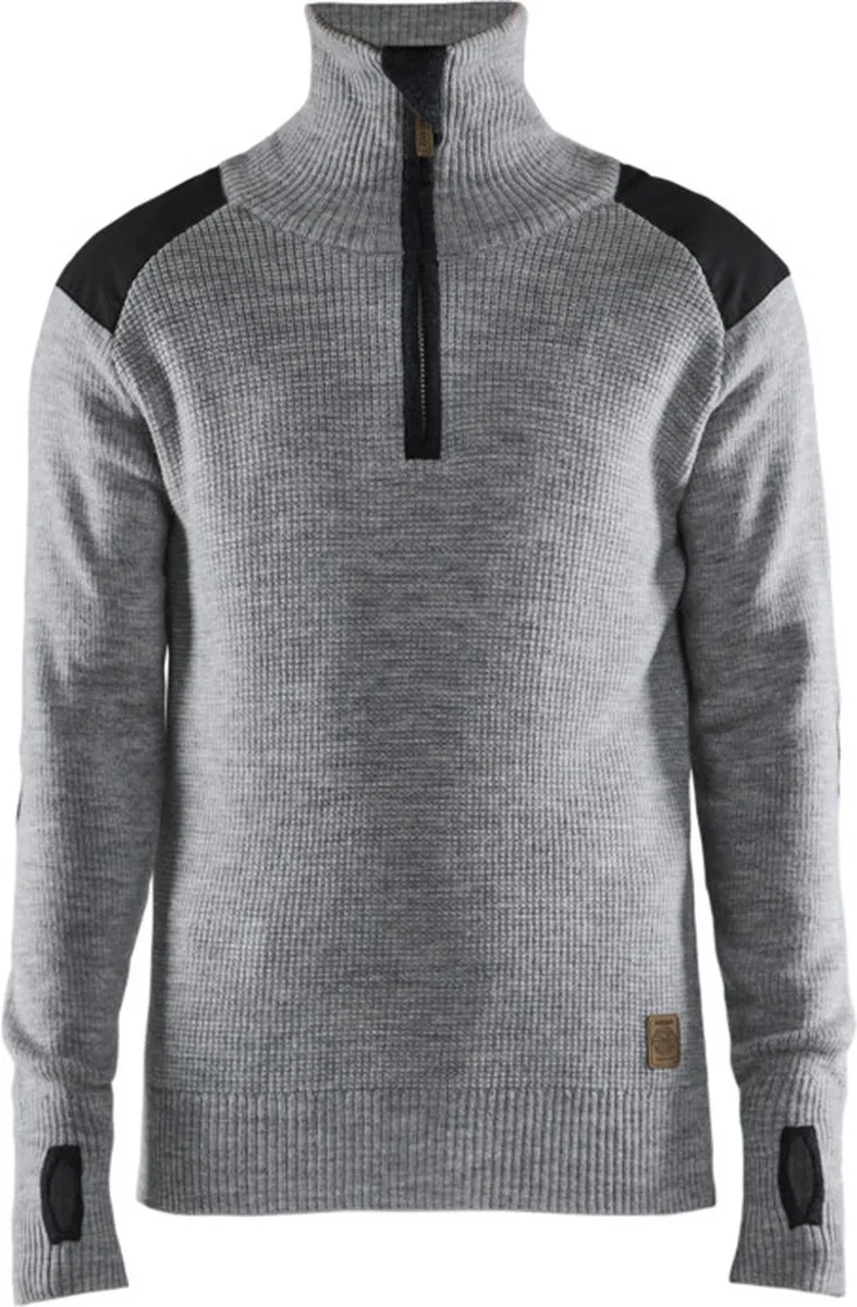 Wollen sweater 4630-1071 - Grijs mêlee/Donkergrijs de Blåkläder, Grijs mêlee, Gris foncé, 4XL – image du produit