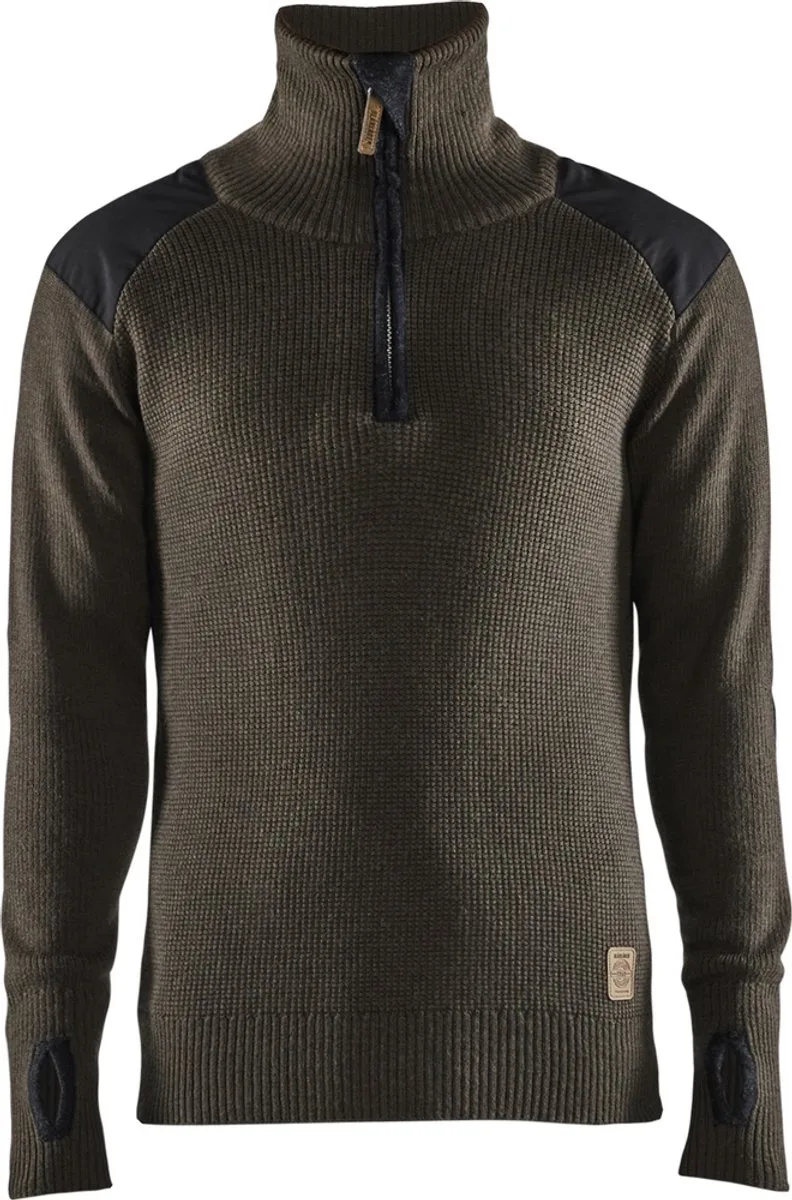 Wollen sweater 4630-1071 - Groen/Donkergrijs fra Blåkläder, Grøn, Mørkegrå, 4XL – produktbillede