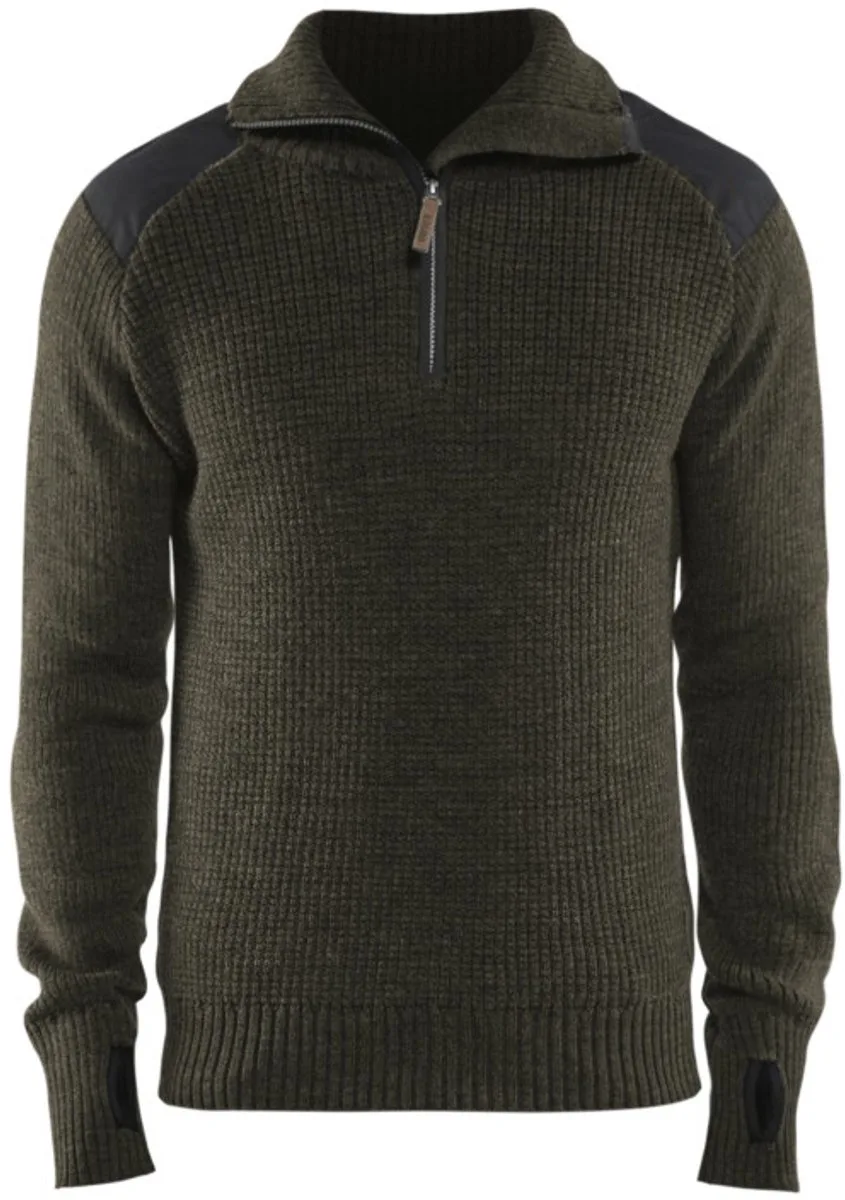 Wollen sweater 4630-1071 - Groen/Donkergrijs fra Blåkläder, Grøn, Mørkegrå, 3XL – produktbillede