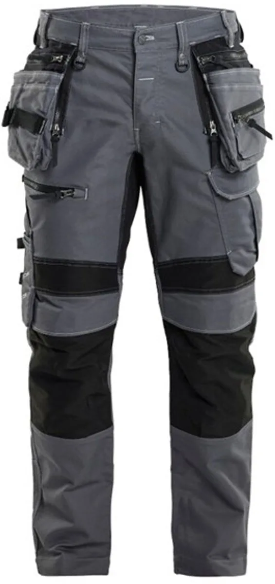 X1900 werkbroek denim stretch grijs/zwart van Blåkläder, Grijs, 48 – productafbeelding