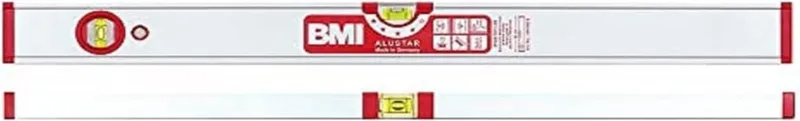 Alustar - Waterpas - Aluminium Profiel - 200 cm Lengte - 0,5 mm/m Meetnauwkeurigheid de BMI, Argent – image du produit 1 sur 2
