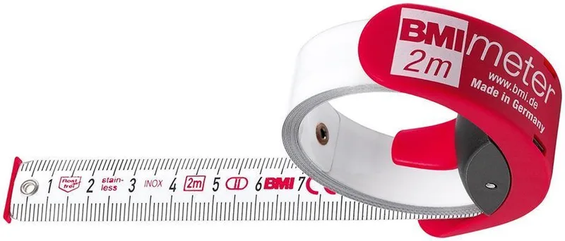 BMImeter 2 m duimstok/rolmaat op een rolletje van BMI, Wit – productafbeelding