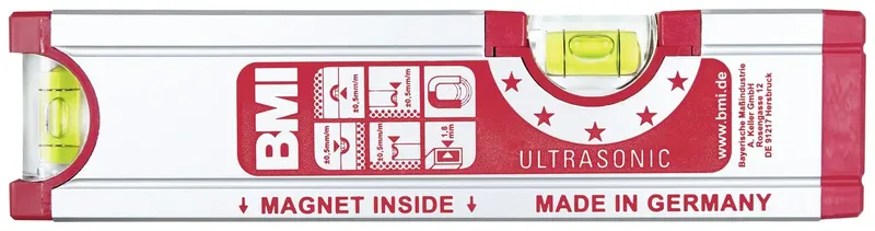 Magnet-Wasserwaage 20cm ULTRASONIC 692020M Niveau à bulle avec aimant 200 mm 0.5 mm/m de BMI – image du produit 1 sur 2