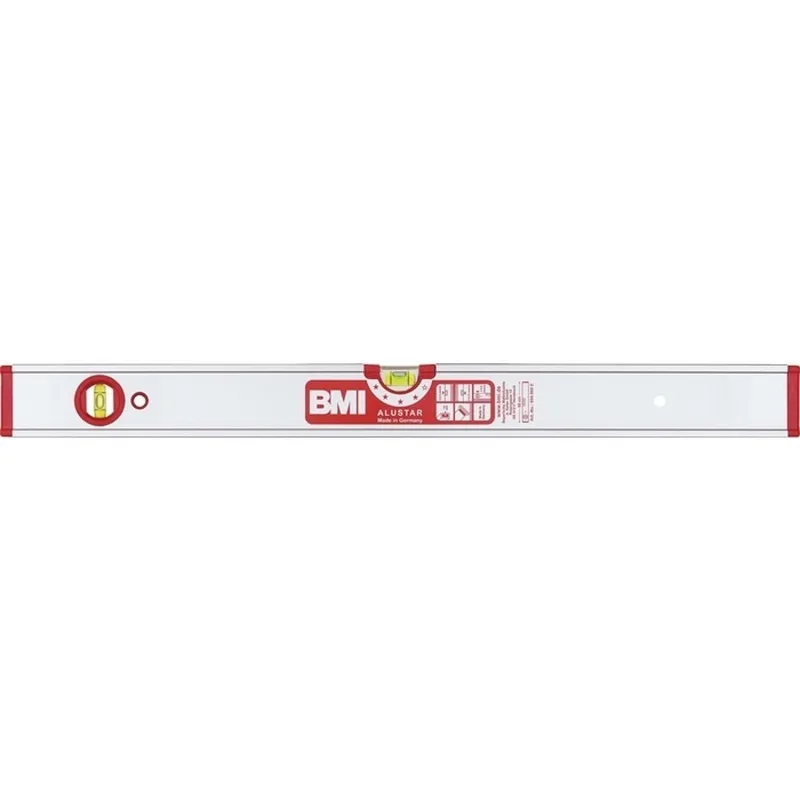Wasserwaage ALUSTAR 80cm Alu.silber ± 0,5 mm/m von BMI – Produktbild