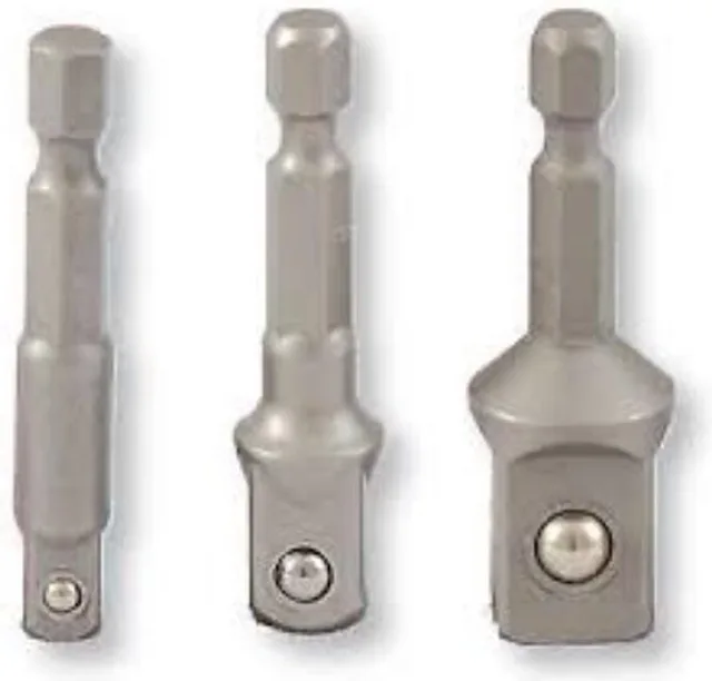 Adapterset met 1/4" accuboormachine aansluiting naar 1/4"-3/8"-1/2" doppen