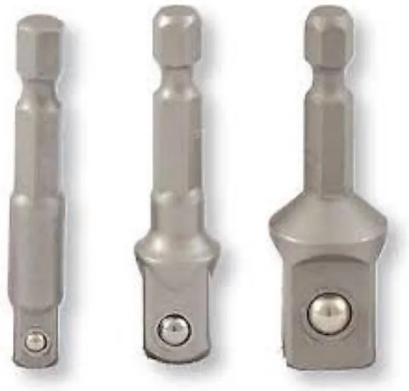 Adapterset met 1/4" accuboormachine aansluiting naar 1/4"-3/8"-1/2" doppen van Bohrcraft – productafbeelding