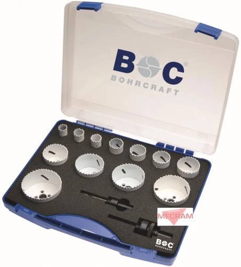 BI-Metalen gatzagen HSS-E (Co8) gatzagenset 14-delig - gatzaag fra Bohrcraft – produktbillede