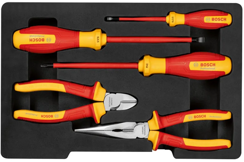 Bosch Professional 1600A02NG2 1600A02NG2 Jeu doutils VDE 5 pièces de Bosch Professional, Rouge – image du produit