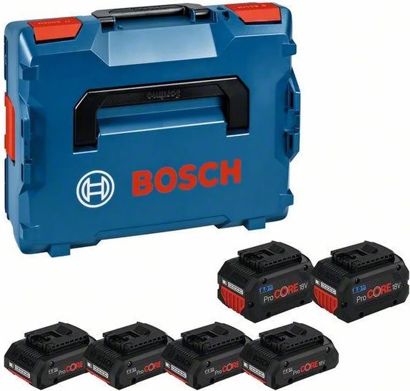 18 V Accuset Gereedschapsaccu - BITURBO - 4x ProCORE18V 4.0 Ah + 2x ProCORE18V 8.0 Ah - in L-BOXX de Bosch Professional – image du produit 1 sur 2