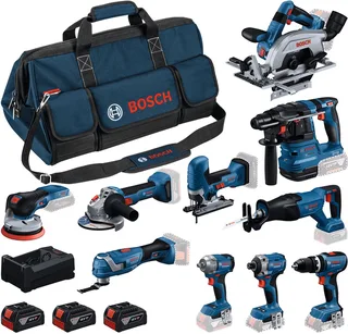 Bosch 18v 10 Toolkit + 3x5.0ah+gal+l-bag Elektrisk Værktøjssæt fra Bosch Professional – produktbillede 1 af 6