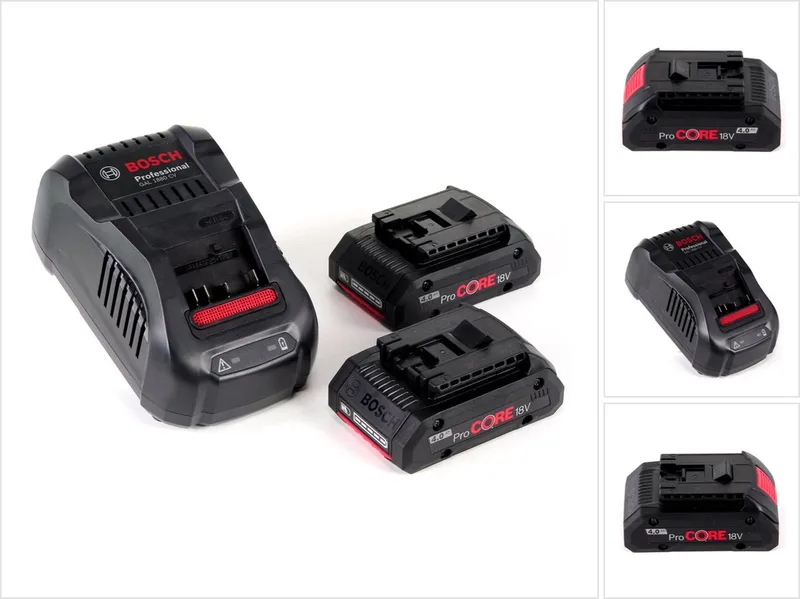 18v starterset met 2 accu's ProCore18V 4.0Ah + Lader GAL 1880 CV fra Bosch Professional – produktbillede
