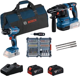 18V Profi-Set Bohrhammer GBH 18V-22 + Bohrschrauber GSR 18V-45 von Bosch Professional – Produktbild 1 von 6
