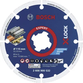 2608900532 X-LOCK Diamanten doorslijpschijf Diameter 115 mm Boordiameter 22.23 mm Metaal 1 stuk(s) fra Bosch Professional – produktbillede 1 af 4
