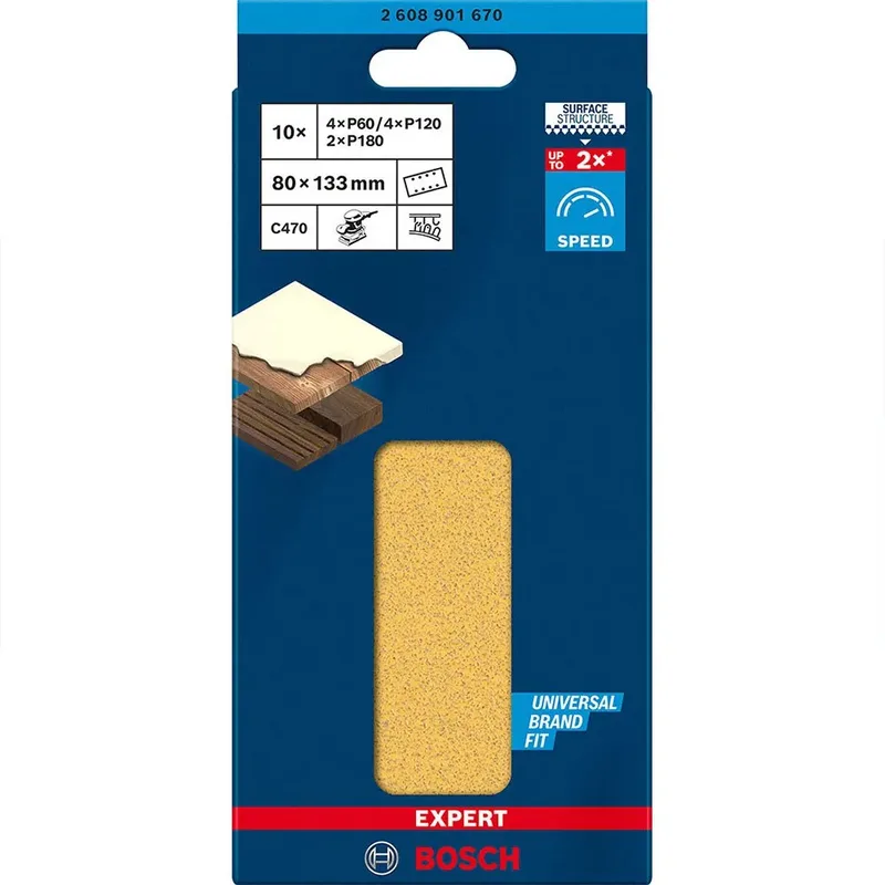 Bosch Accesorios Expert C470 Slippappersset För Oscillerande Slipmaskin 80x133 Mm 10 Enheter von Bosch Professional – Produktbild 2 von 2