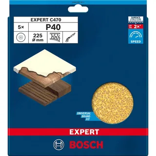 Bosch Accesorios Expert C470 Grr40 Excenterslippapper Trä 225 Mm 5 Enheter von Bosch Professional – Produktbild 2 von 2