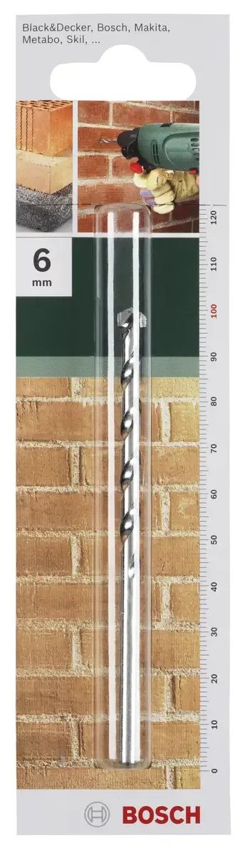 Accessories 2609255427 Carbide Steen-spiraalboor 6 mm Gezamenlijke lengte 200 mm Cilinderschacht 1 stuk(s) van Bosch Professional – productafbeelding