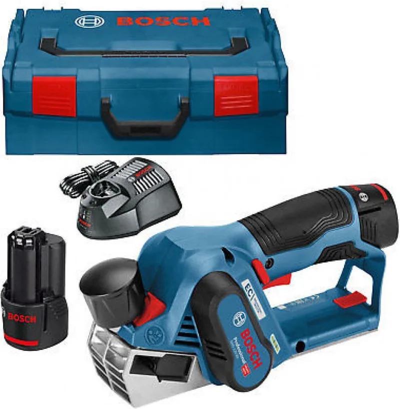 Accu schaafmachine GHO 12V-20 2x 3,0 Ah + lader GAL 1230 CV van Bosch Professional – productafbeelding 1 van 5